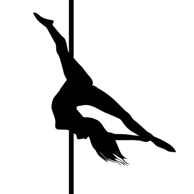 Beyaz arka planda kız ve sırığın vektör silueti. Polonyalı dans illüstrasyonu. EPS10