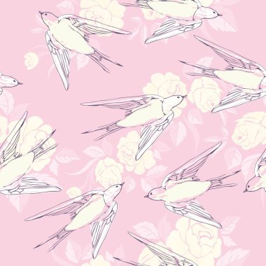 Küçük kırlangıç ile Vintage desen