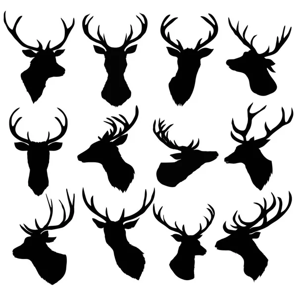 Sylwetki jeleni, wektor, ilustracja — Wektor stockowy