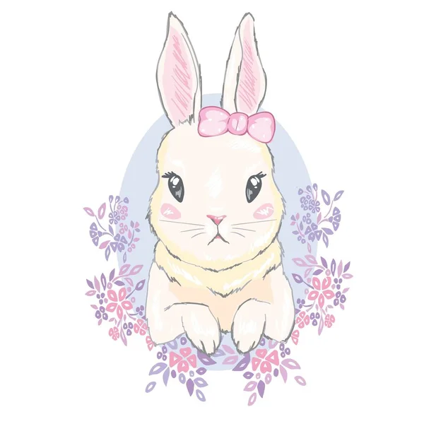 Şirin tavşan çizimi — Stok Vektör