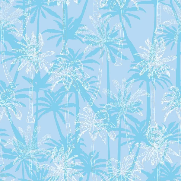 Palmiye ağacı desen. Dikişsiz el dokular egzotik trendy arka plan üzerinde çekilmiş. Doğa Tekstil baskı. Modern tropikal şablon web, kart, afiş, poster, kapak, el ilanı, davetiye, broşür, afiş için.