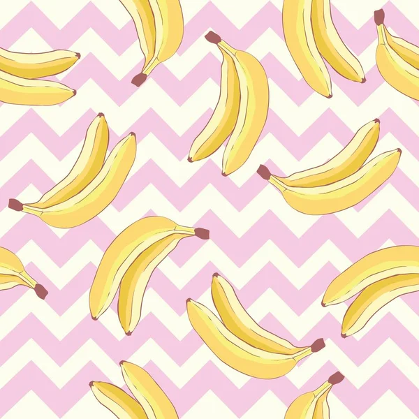 Vector pattern bananas. Made in the cute style. — Stock Vector