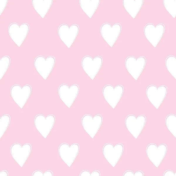 Coeur gribouille motif d'amour sans couture. Coeurs brossés dessinés à la main. Texture de fond pour la Saint-Valentin . — Image vectorielle