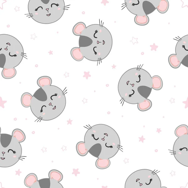 Lindo ratón patrón vector ilustración — Vector de stock