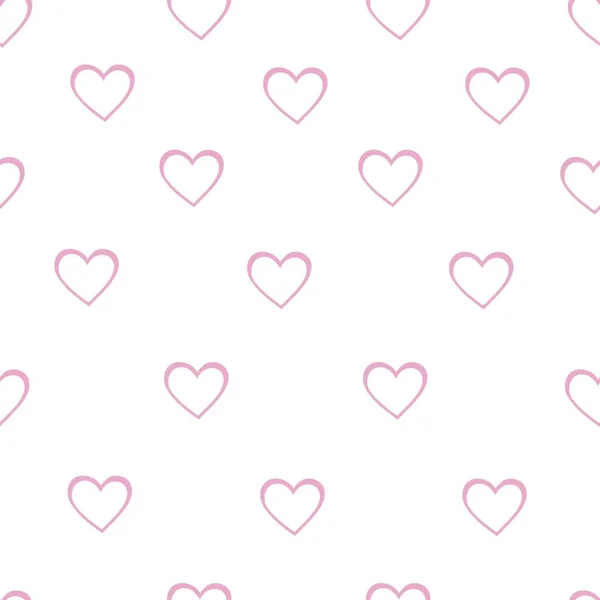 Heart doodles seamless love pattern. Hand drawn brushed hearts. Background texture for valentine's day. — ストックベクタ