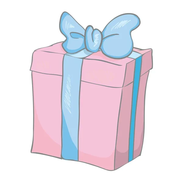Delizia regalo, scatola regalo giallo sorpresa, festa di compleanno, pacchetto speciale dare via, premio programma fedeltà, regalo meraviglia con punto esclamativo, icona vettoriale, illustrazione piatta — Vettoriale Stock