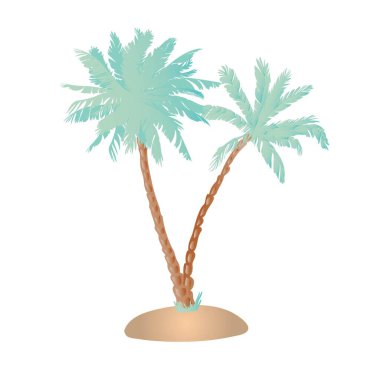 Coconut palms. Illustration on white background for design clipart