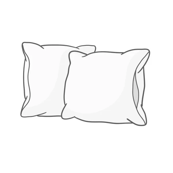 Almohada Blanca Ilustración Del Vector Del Cojín Sobre Fondo Blanco — Vector de stock