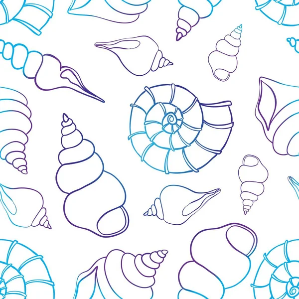 Schema Senza Cuciture Seashell Sfondo Vettore Capesante — Vettoriale Stock