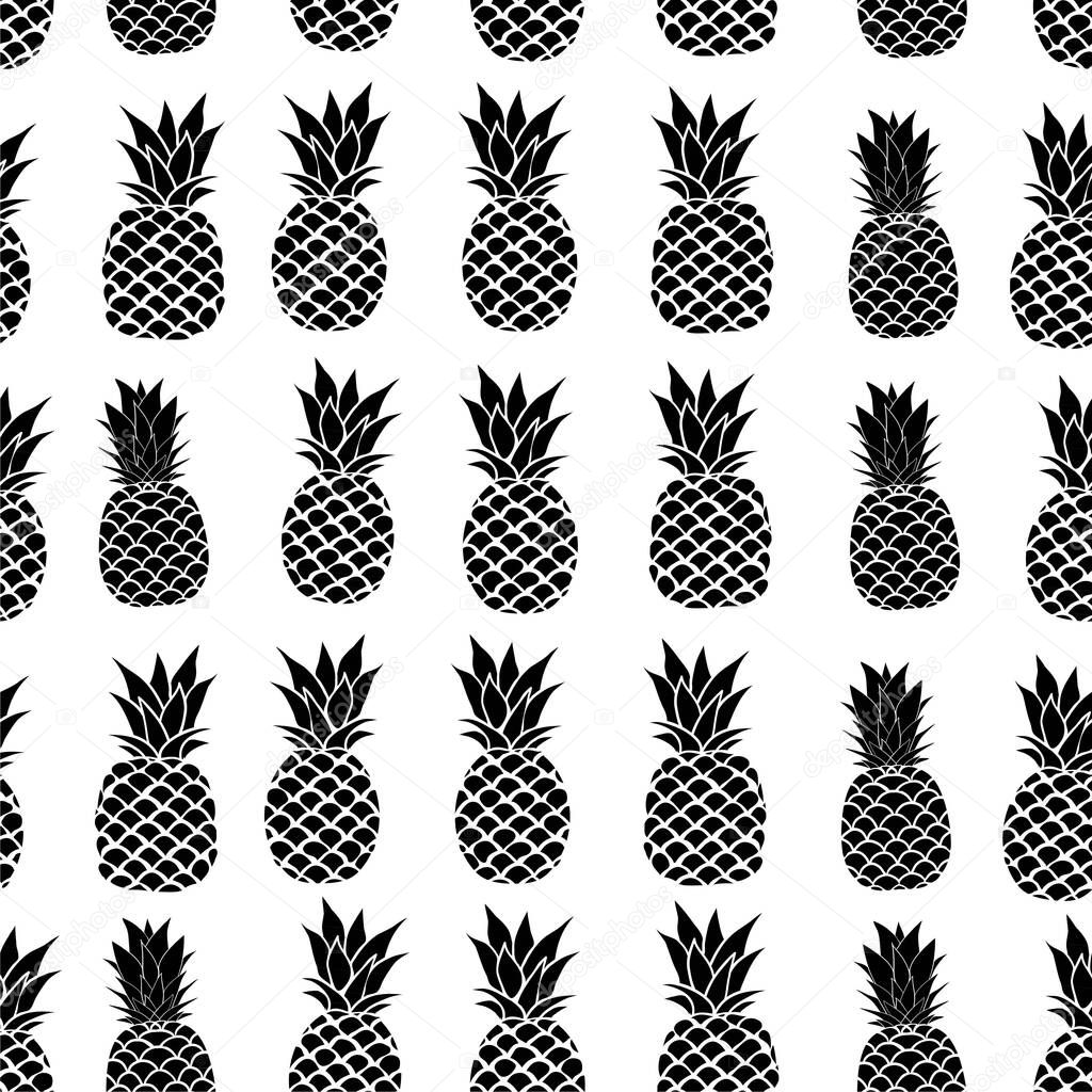 Vector Seamless Pattern with Pineapples