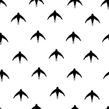 Siluet kırlangıç kuşlarıyla kusursuz bir desen. Mükemmel vektör illüstrasyonu.