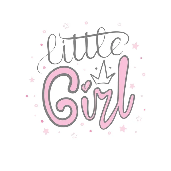 Little Girl Typography Illustration Girl Shirt Vector — Stock Vector