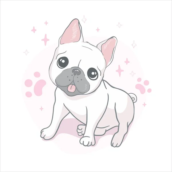 Bulldog Francés Aislado Sobre Fondo Blanco Ilustración Vectorial Perro Animal — Vector de stock