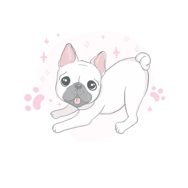 French Bulldog Isolated White Background Vector Illustration Dog Animal — Stock Vector