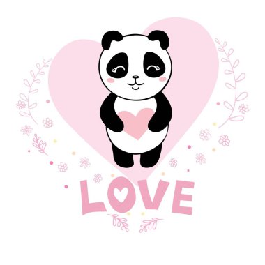 Vektör Panda, illüstrasyon panda, vektör illüstrasyon. Hayvan vektörü.