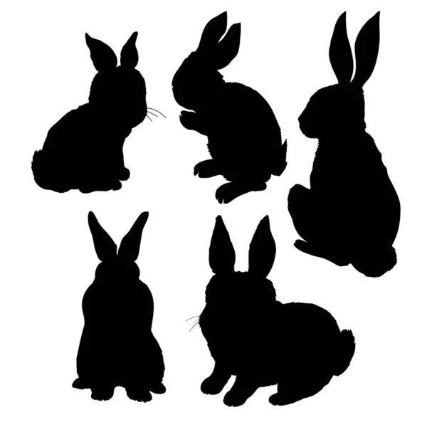 Conejo Animal Silueta Icono Símbolo Signo Conejo Vector Sobre Fondo — Archivo Imágenes Vectoriales