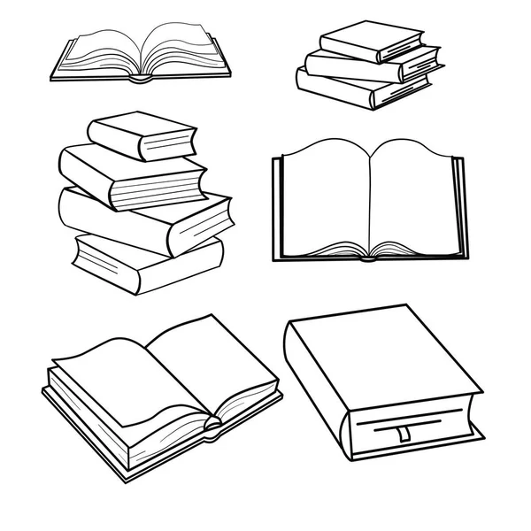 Bir dizi kitap taslağı. Vektör illüstrasyonu.