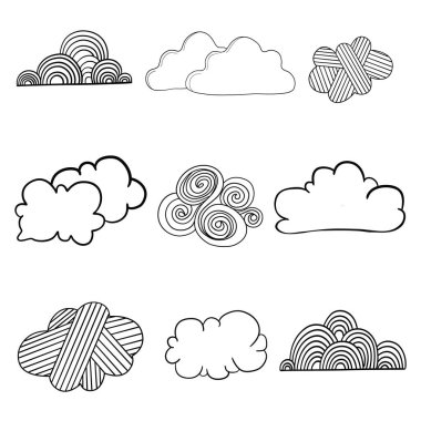 Gökyüzü, bulut ikonu, bulut. Grafik element vektörü. Logo, ağ ve yazdırma için vektör tasarım ögesi.