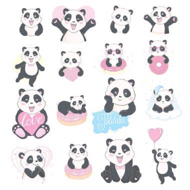 Panda çizimleri, el çizimleri, broşürler, davetiyeler.