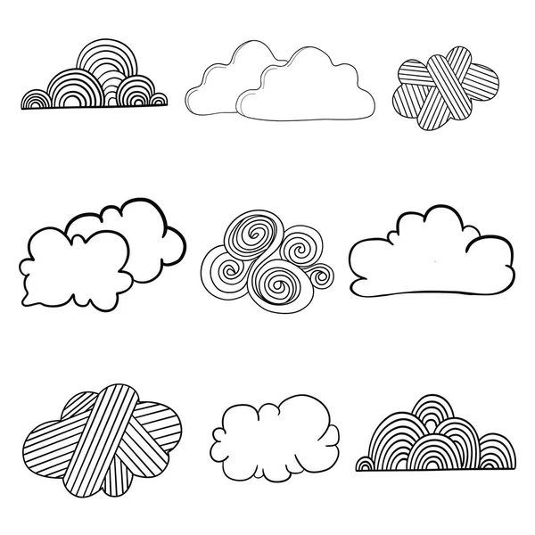 Conjunto Cielo Nubes Icono Nube Vector Elementos Gráficos Elemento Diseño — Vector de stock