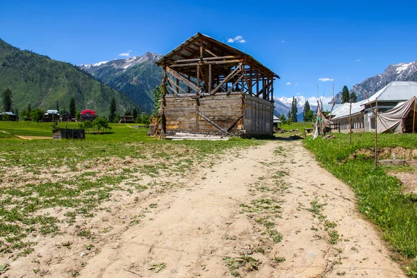 Casa Madera Valle Cachemira Gran Altitud — Foto de Stock