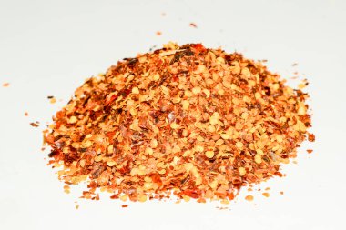 Yarı ezilmiş kırmızı biber. 