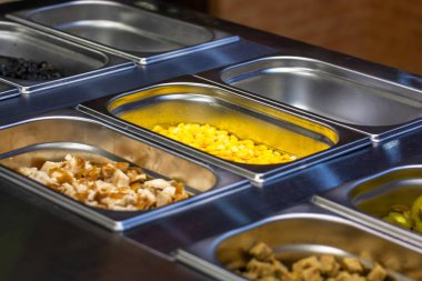 Variety of containers with food