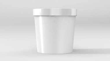 Tatlı, yoğurt, dondurma, ekşi doğru Sream veya aperatif için beyaz gıda plastik küvet kapsayıcı. Tasarımınız için hazır