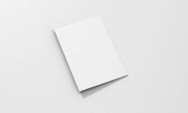 Üç katlı A5 broşür Mock-up, gerçekçi üç katlı A5/A4 broşür Mock-up işleme üzerinde beyaz arka plan, 3d illüstrasyon izole