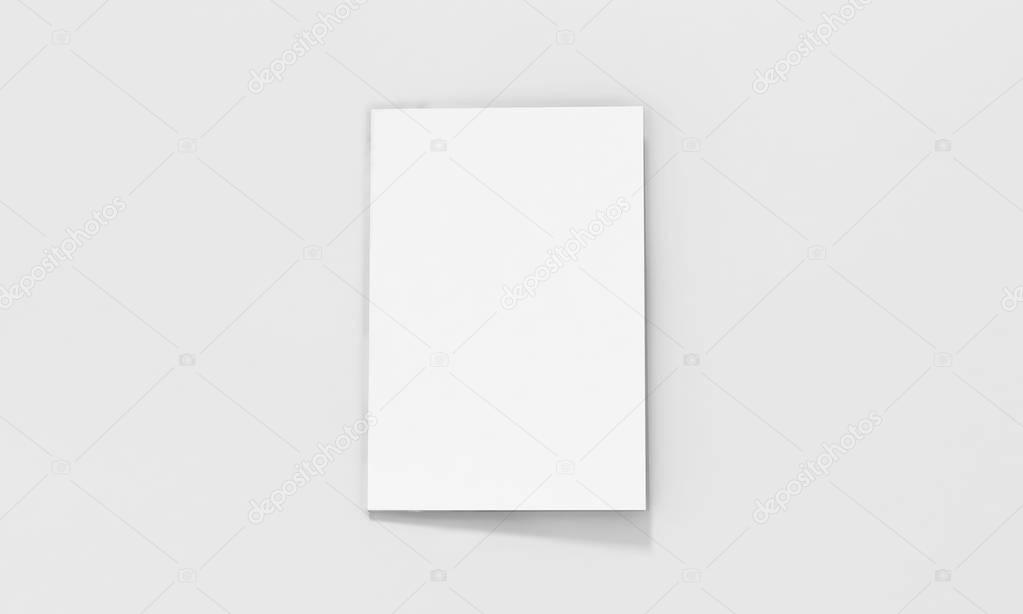 Tri-Fold A5 Brochure Mock-up, Realistic Rendering of Tri-Fold A5/A4 Brochure Mock-up on Isolated White Background, 3D Illustration