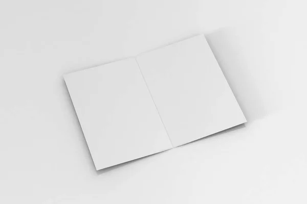 Brochura de Bi-Fold A5 / folheto Mock-up em fundo branco isolado . — Fotografia de Stock