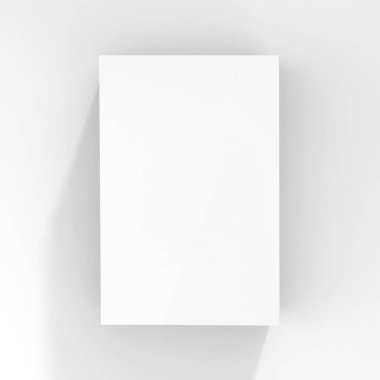 Kutusu T shirt, gerçekçi render, beyaz düz karton kutu izole beyaz arka plan üzerinde için hazır beyaz, tasarım, beyaz kutusunu yukarı alay, 3d çizim için