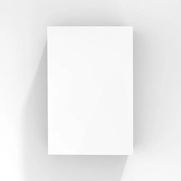 Caixa branca para camiseta, Renderização realista de caixa de papelão liso branco em fundo branco isolado, Pronto para o seu projeto, Caixa branca Mock Up, Ilustração 3D — Fotografia de Stock