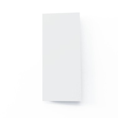 Broşür Mock-up dört kat, gerçekçi dört katlı broşür Mock-up işleme üzerinde beyaz arka plan, 3d illüstrasyon izole