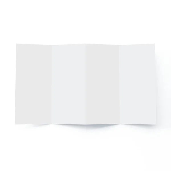 Broşür Mock-up dört kat, gerçekçi dört katlı broşür Mock-up işleme üzerinde beyaz arka plan, 3d illüstrasyon izole — Stok fotoğraf