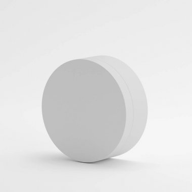 Yuvarlak konteyner kozmetik ambalaj kutusu. Kavanoz krem mock-up beyaz arka plan, hazır tasarım, 3d çizim için izole