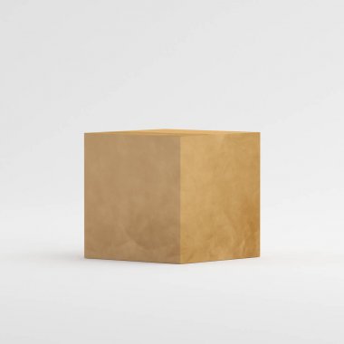 3d illüstrasyon izole beyaz arka plan üzerinde boş Oluklu karton kutu