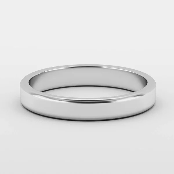 Zilveren Ring Geïsoleerde Witte Achtergrond Illustratie — Stockfoto