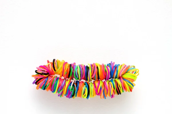 Bracelet made of colorful rubber for weaving — Stock Photo, Image