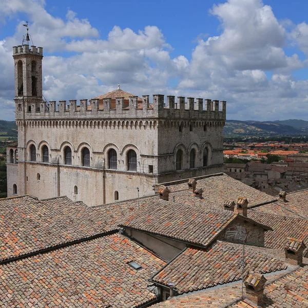 Wonderfull Consuls Palace in Gubbio. Umbria - Italy — Stock Photo, Image