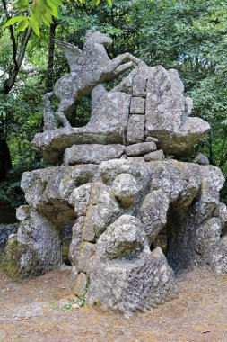 Pegasus çeşme canavar parkında Bomarzo - İtalya