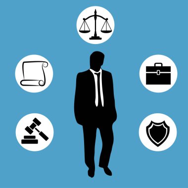 siyah vektör adalet simgeler kümesi