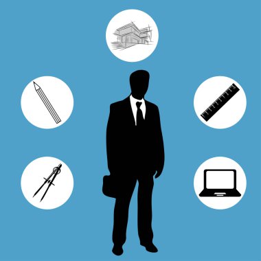 Mimar çizim el belirtir. Mimar çizim tablo yakınındaki.