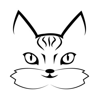 Siyah bir kedi yüz,