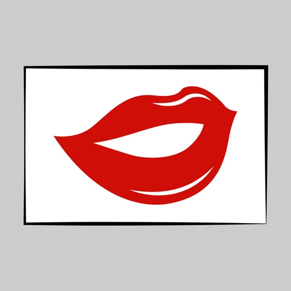 Impresión roja de labios sobre un fondo blanco . — Vector de stock