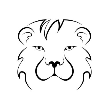 Dişi aslan baş Logo vektör