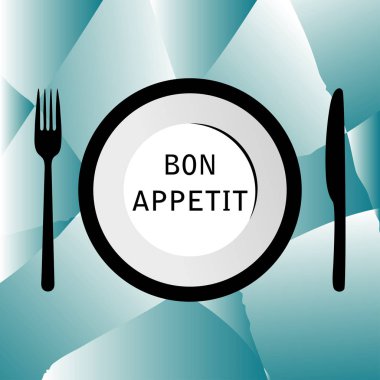 Tabak, çatal ve bıçak vektör çizim