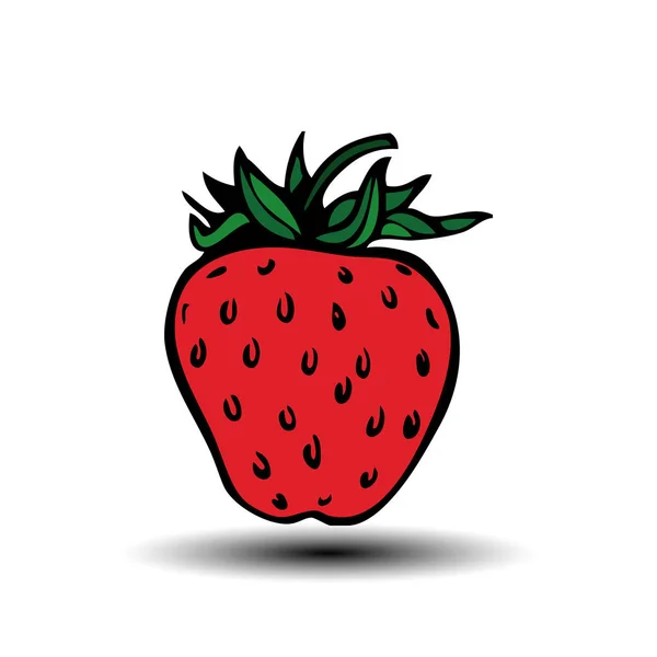 Illustration des roten Erdbeervektors — Stockvektor