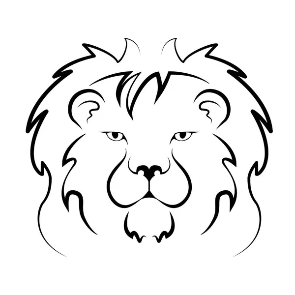 Lion tête logo vecteur — Image vectorielle