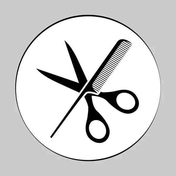 Peigne et ciseaux icône — Image vectorielle